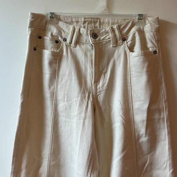 American Eagle Cream Wide-Leg Pants - Picture 2 of 9